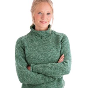 Women's Saddle Shoulder Sweater w/ Rolled Edges