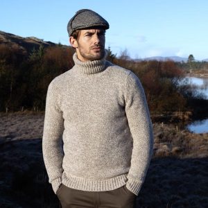 Men's Chunky Marled Polo Neck