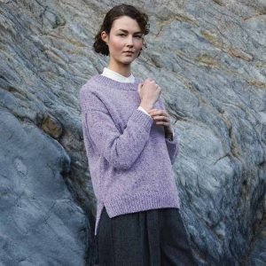 Women's Slouchy Crew Neck Jumper with Side Slits