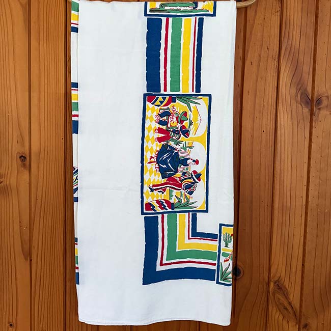 USA Vintage 45 x54" Mexican Themed Table Cloth