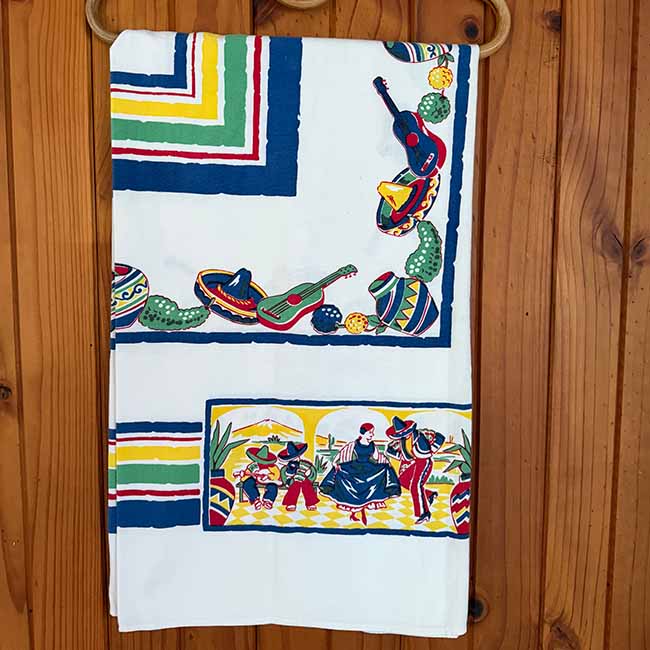 USA Vintage 45 x54" Mexican Themed Table Cloth - Image 2